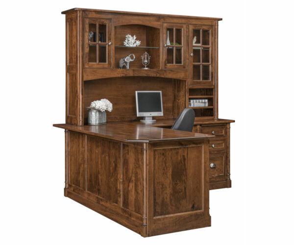 Covington L-Shaped Desk with Hutch Topper 76"