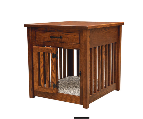 Macy Pet End Table with Wooden Slats and Drawer