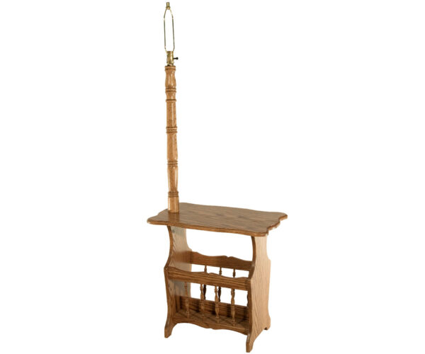 Magazine Stand Scalloped Top with Lamp Post